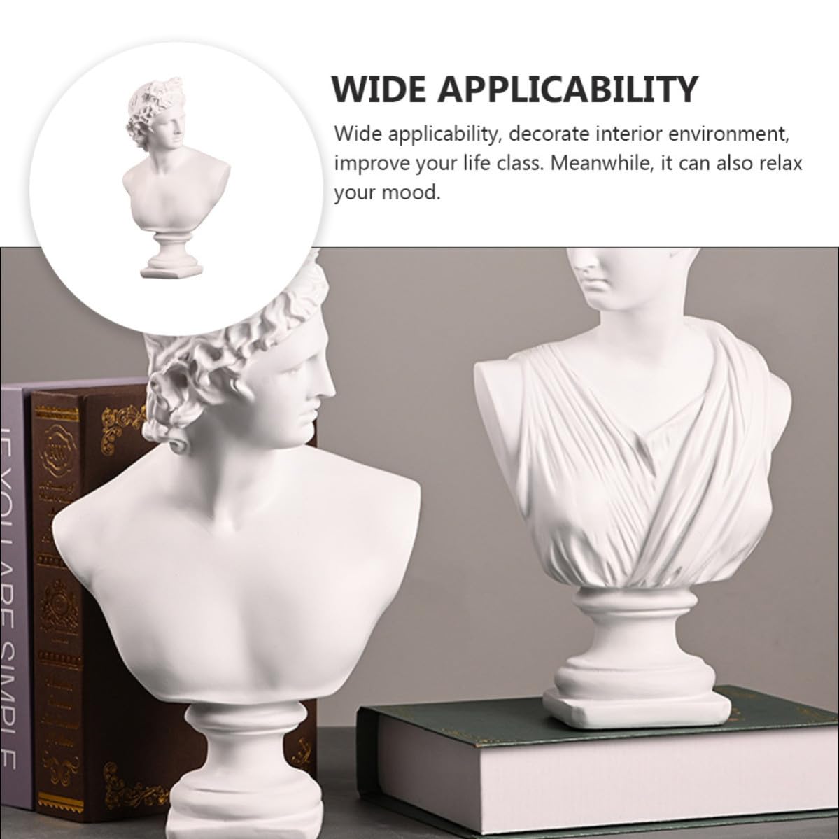HOMSFOU David Statue aus Kunstharz, Elegante Gipsfigur für Heimdeko