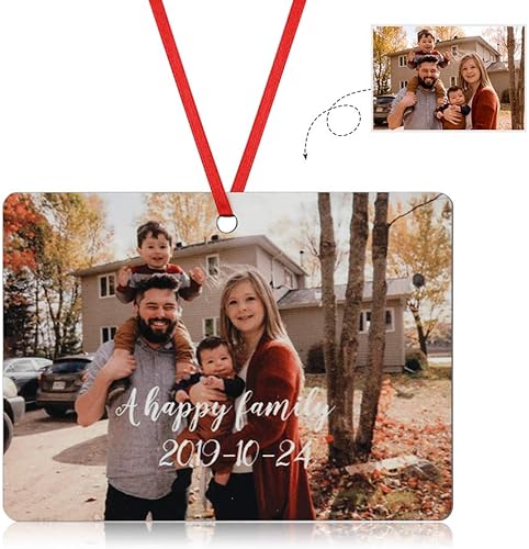 Miniatura 2 de Fortheday Adorno de Navidad personalizado 2022 con foto, juego de decoración para árbol de Navidad, creativo (rectángulo-2)