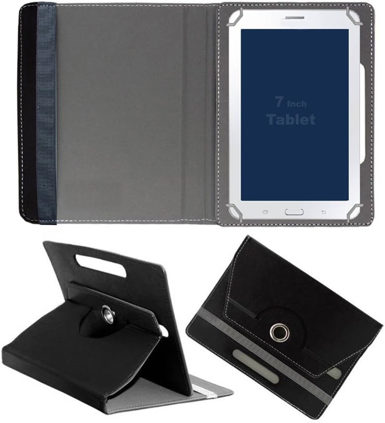 Fastway Rotating 360° Leather Flip Case for Unic N2 Leather Back 4 GB 7 inch with Wi-Fi+3G Black