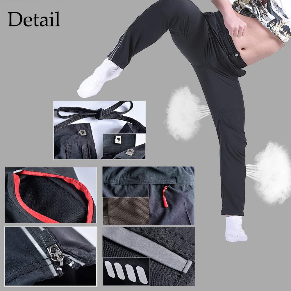 Pantalones largos de ciclismo para hombre, para verano, ligeros, elásticos, de secado rápido, transpirables, para bicicleta de montaña, reflectantes, para varios deportes
