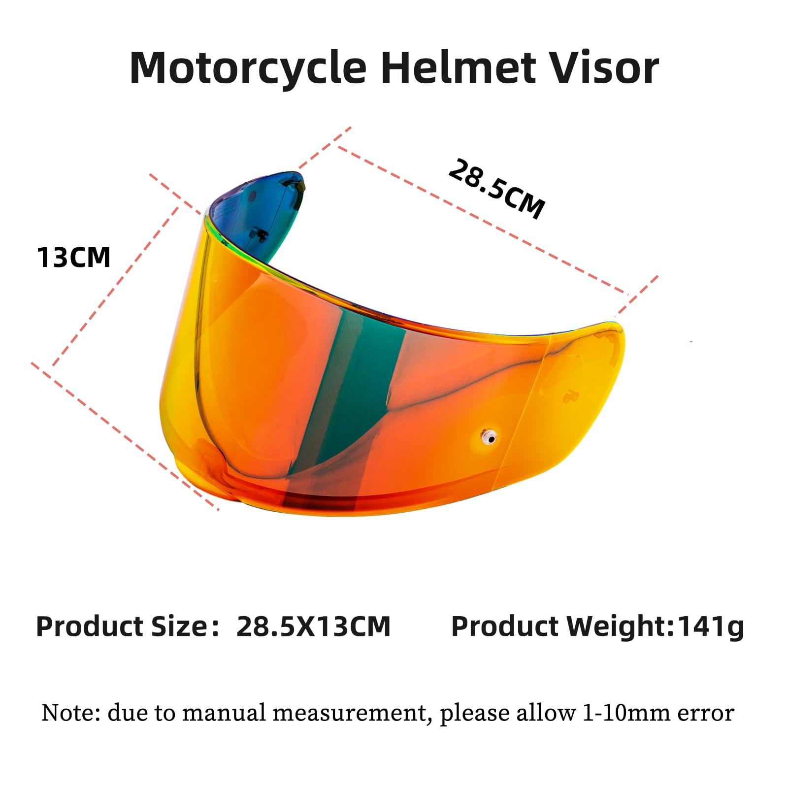 VCOROS Visera para Casco Integral,Visera Casco para FF397 FF801,Visera de Lente para Casco Protección Contra Viento,Accesorios para Cascos de Moto (Cromo Rojo)