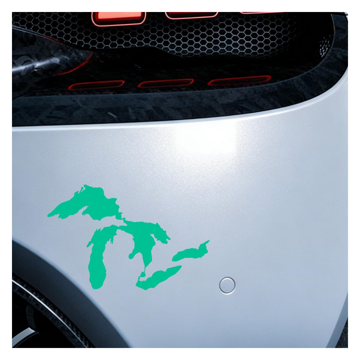 Great Lakes Michigan Car Sticker Decal, Personalized Vinyl Auto Exterior Body Decal, Universal Waterproof Bumper Sticker Decoration for Trucks, Laptops, Water Bottles, Tablets (Green)