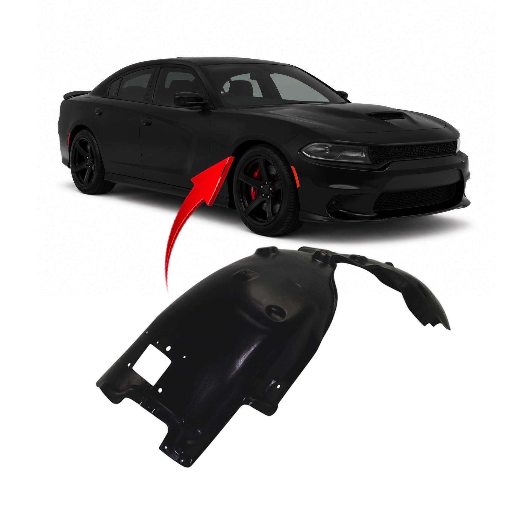 FitParts Compatible with Dodge Charger 2015–2022 Front Right Fender Liner