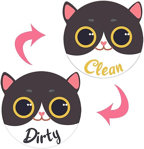 Imán para lavavajillas, indicador de letrero limpio y sucio, imán de doble cara con placa magnética, lavadora de platos de cocina, refrigerador,