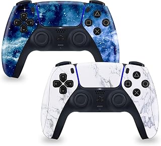MasiBloom® Gaming Controllers Sticker Decals Cover Skin for PS5 Playstation 5 Digital/Optical Drive Version (Marble Lightning)