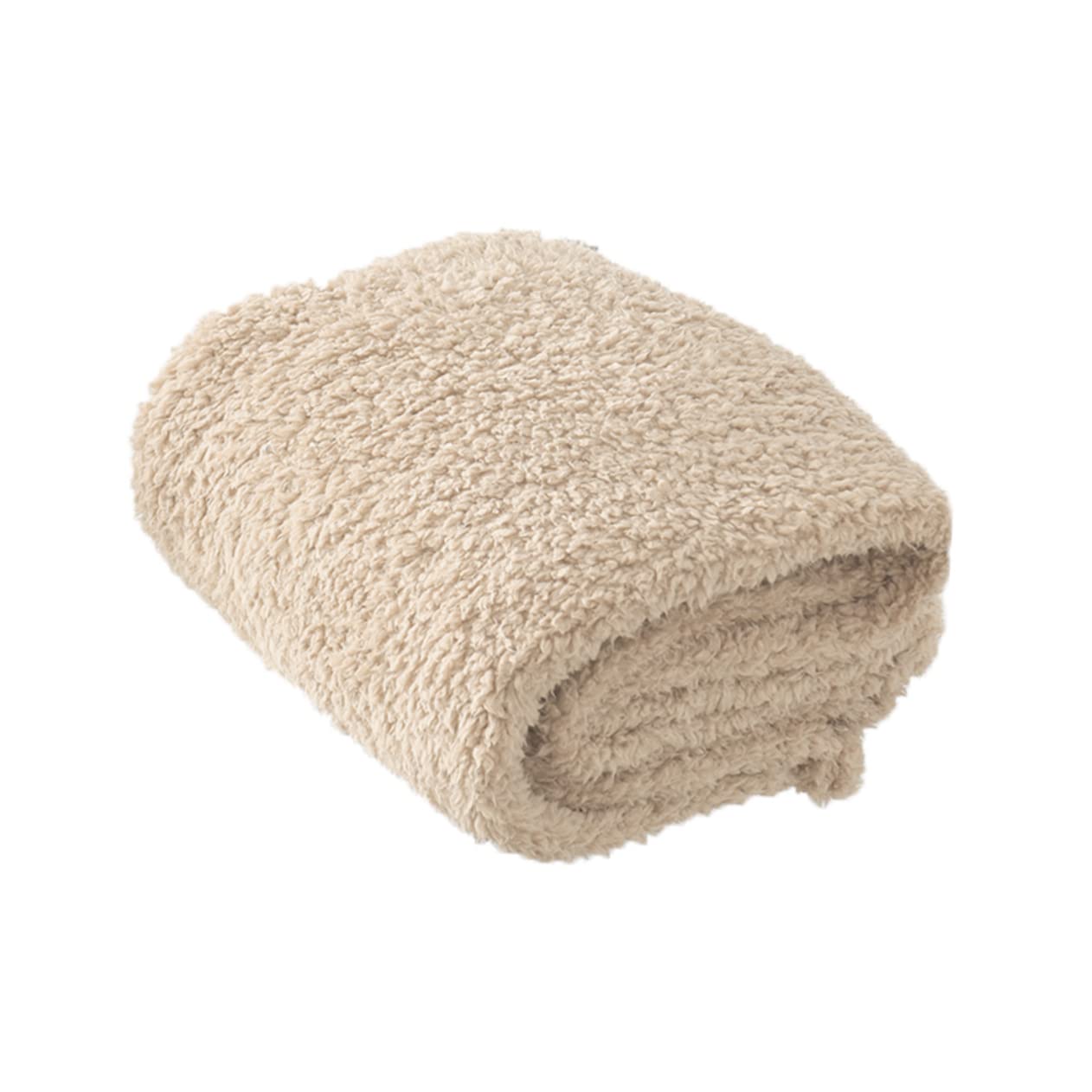 Tapis peluche doux beige haut de gamme pour détente et sommeil chat et chien