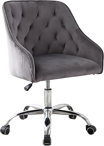 ClassHouze Silla de escritorio de oficina cómoda silla de oficina silla de oficina moderna tapizada silla giratoria de terciopelo ajustable silla de