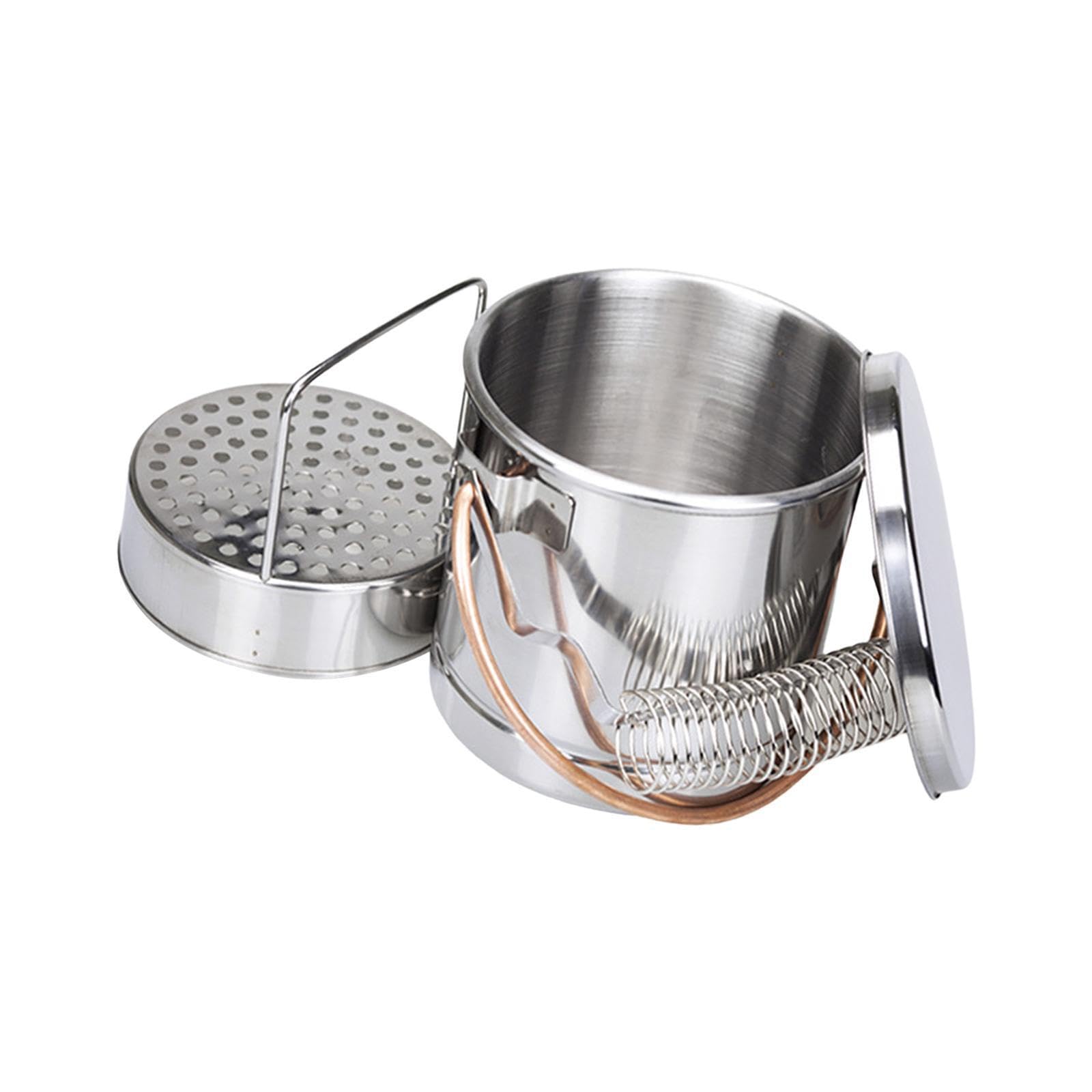 Cubeta compacta para limpieza de pinceles con estructura de acero inoxidable que ofrece un eficiente de pinceles y con filtro extraíble. Herramientas