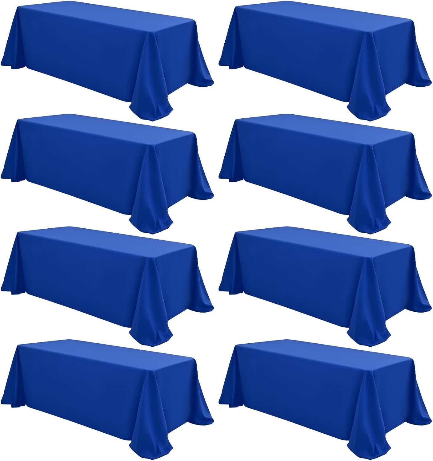 8 Pack Rectangle Tablecloth,90 x 132 inch Royal Blue