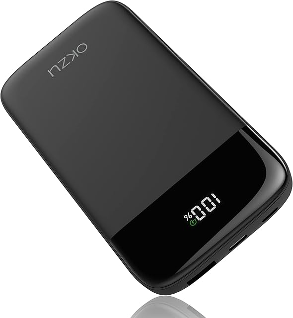 OKZU 10000mAh LED Display Mobile Phone Portable Power Bank, 22.5W PD3.0 QC4.0 Fast Charging Portable Charger, Phone External Battery Pack for iPhone 13 12 11 8 Samsung Galaxy S21 S10 Huawei Xiaomi