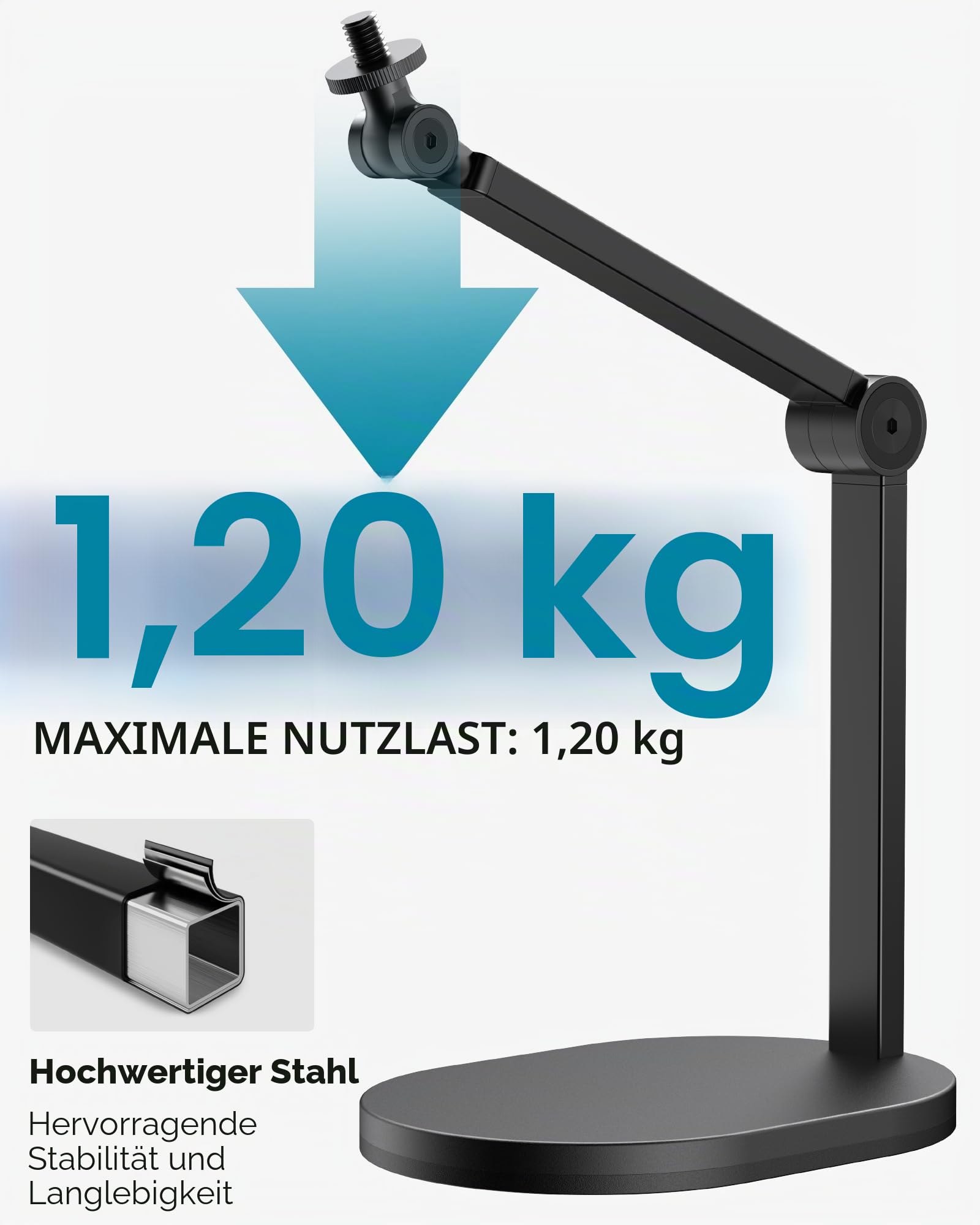 Innogear Studio-Mikrofonständer, maximale Belastung 1,2 kg, Computer für Fifine Am8 K669B, blau, Yeti Hyperx Quadcast