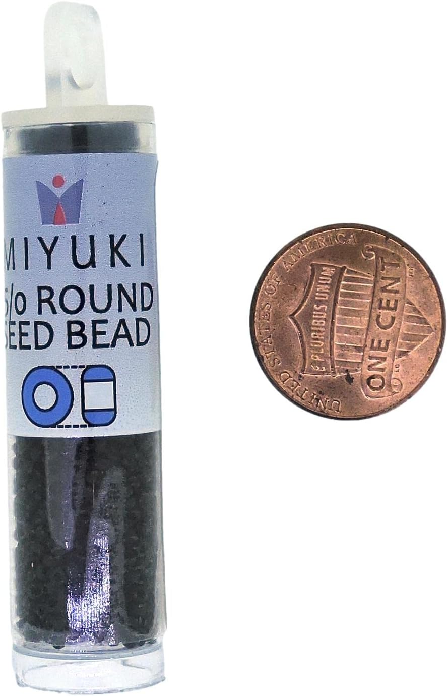 Miyuki Round Seed Beads Size 15/0 8.2g Matte Black - Image 5