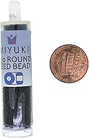 Vista 5 de Miyuki Cuentas de semillas redondas tamaño 15/0 0.29 oz negro mate