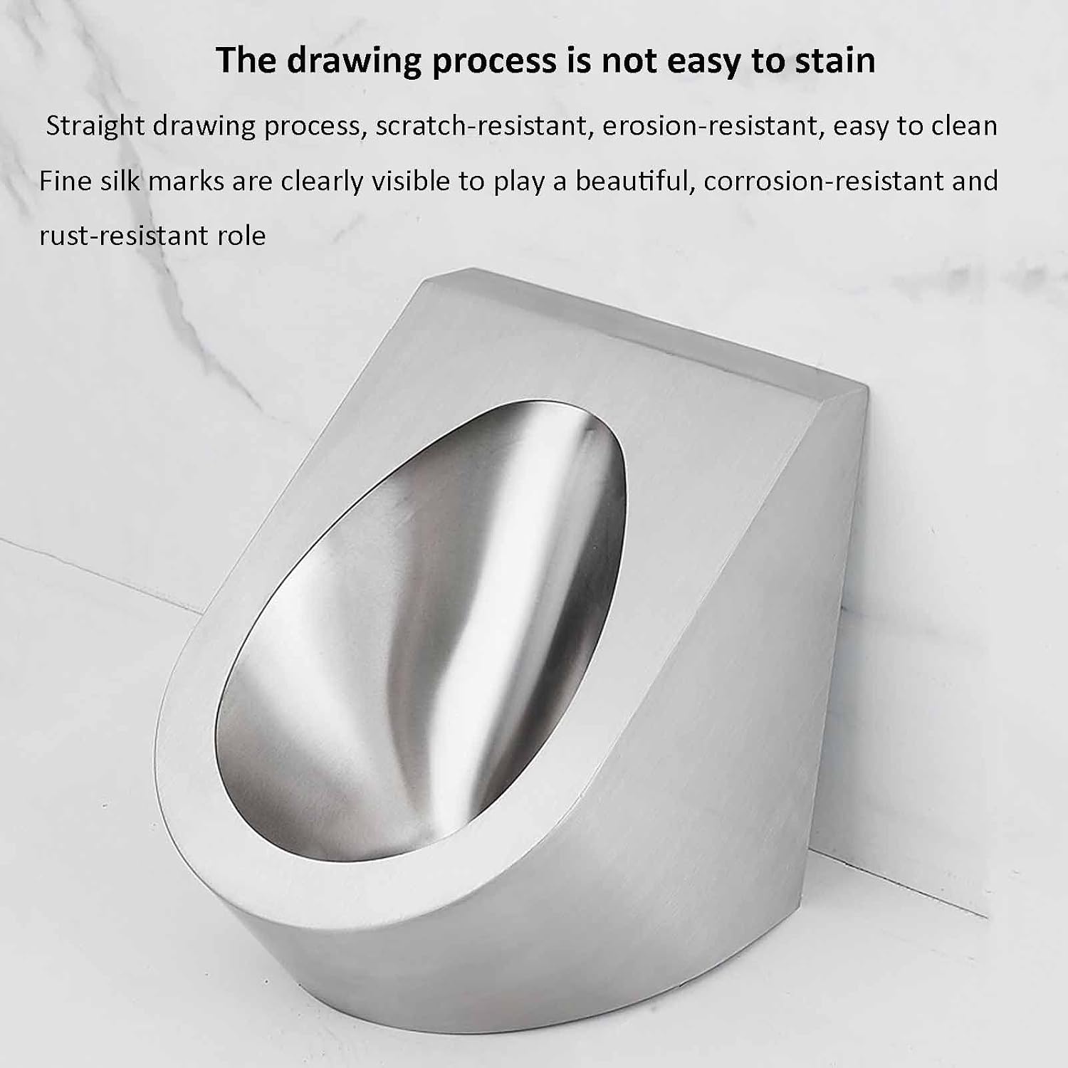 High-Efficiency Flushing Urinal for Commercial Public Toilets, Wall-Mounted Stainless Steel Urinal, Integrated Automatic Sensor Urinal Urine Diverter,Black-Urinal,Rosegold-Urinalplussensor