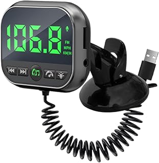 Transmisor FM para coche - Adaptador de coche FM, receptor de audio | Modulador FM inalámbrico, altavoz de micrófono integrado, detector de alerta de velocidad, dispositivo para cama
