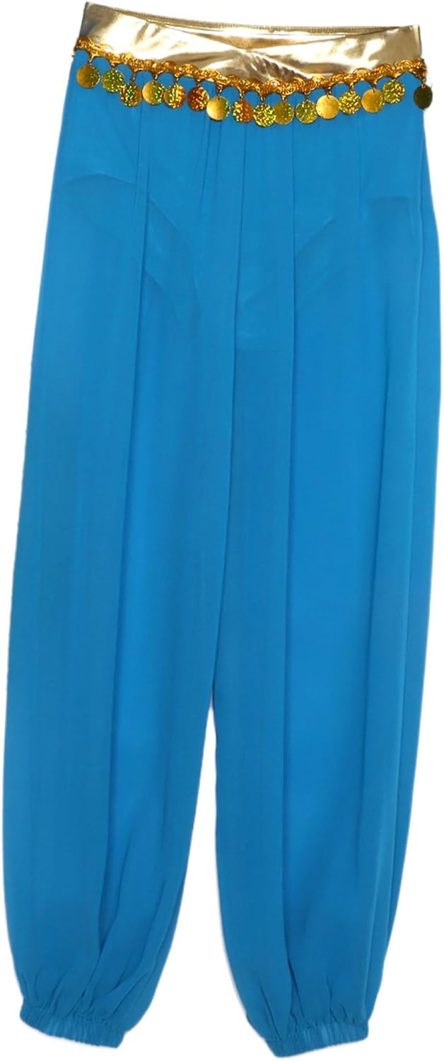 Aislor Kids Girls Chiffon Sequin Tassel Harem Pants Indian Arabian Belly Dance Trousers Stage Performance Bottoms