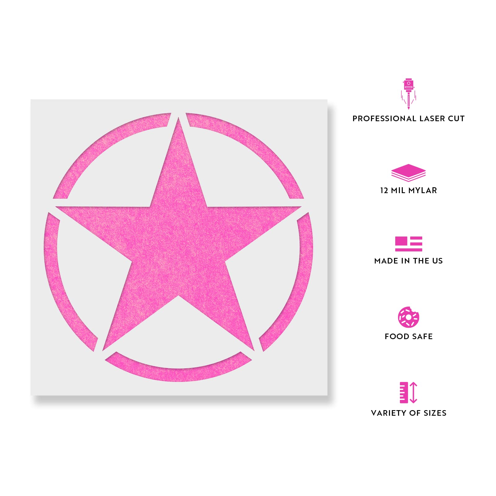 Military Star Stencil - Army Stencils, Us Army Stencil, Large Star Stencil, Army Stencil, Soldier Stencil