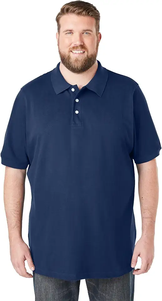 Camisa polo masculina clássica de algodão Big & Tall Shrink-Less