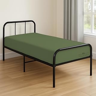 Yarns of Cotton Bed Cot RV Bunk Fitted Sheet - 42" x 80" Moss Solid - 1 Qty Cot Truck Sleeper Fitted Sheet Only - Cot Size Mattress 4"-8" Deep - Perfect for Narrow Twin/Rv Bunk/Camping Cot