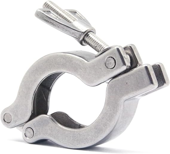 QiiMii KF-25 SS304 Wing Nut Clamp Flange Quick Clamp with Centering O-Ring (2 Pack)