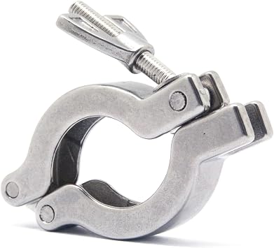 QiiMii KF-25 SS304 Wing Nut Clamp Flange Quick Clamp with Centering O-Ring (2 Pack)