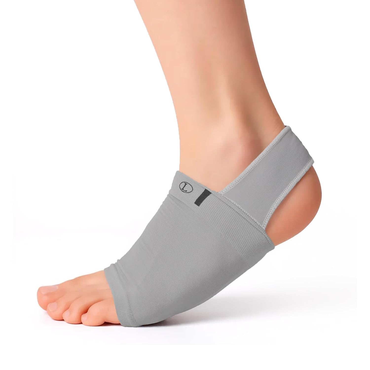 Plantar Fasciitis Relief Socks – Adjustable Arch Support Belt & Orthotic Sleeve with Gel Pad for High/Fallen Arches (Gray, 1 Pair)
