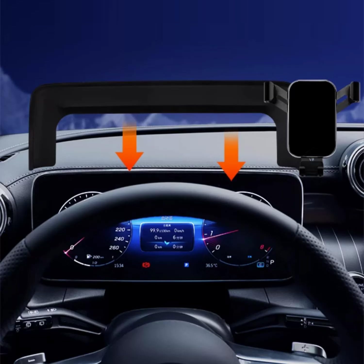 Supporto per cellulare compatibile con Mercedes Benz GLC X254 Coupe Classe C W206 C206 2022 2023 2024 (for GLC X254 2023-2024/C Classe W206 2022-2024)