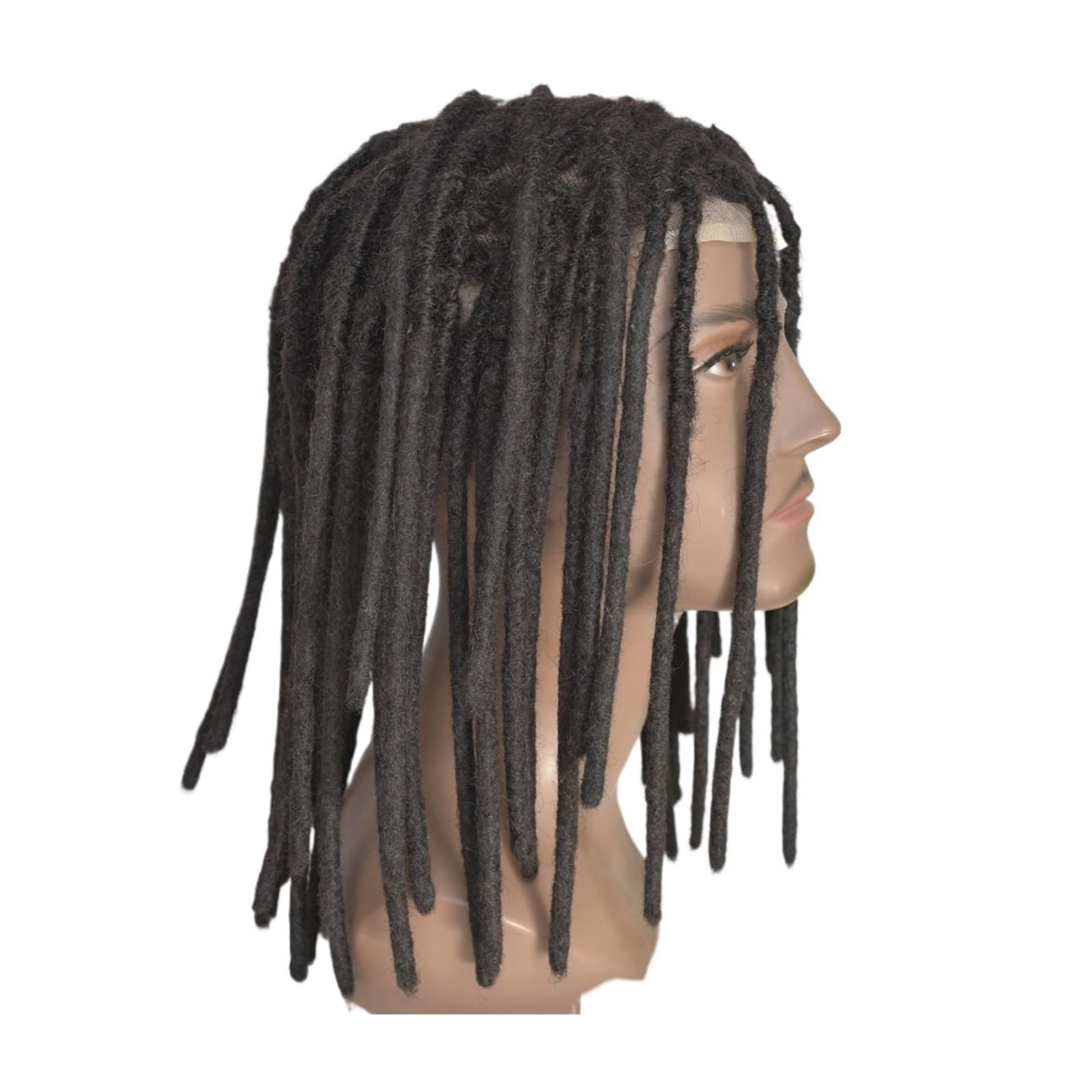 Tupecik męski 12-calowe przezroczyste, pełne koronkowe dredy z podstawą Afro Dredy ludzkich włosów Treski(10 Inches)