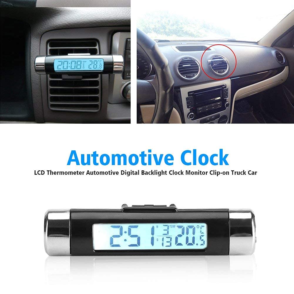 Buy Smandy Car Temperature Clock Clipon Car Thermometer Auto Dashboard