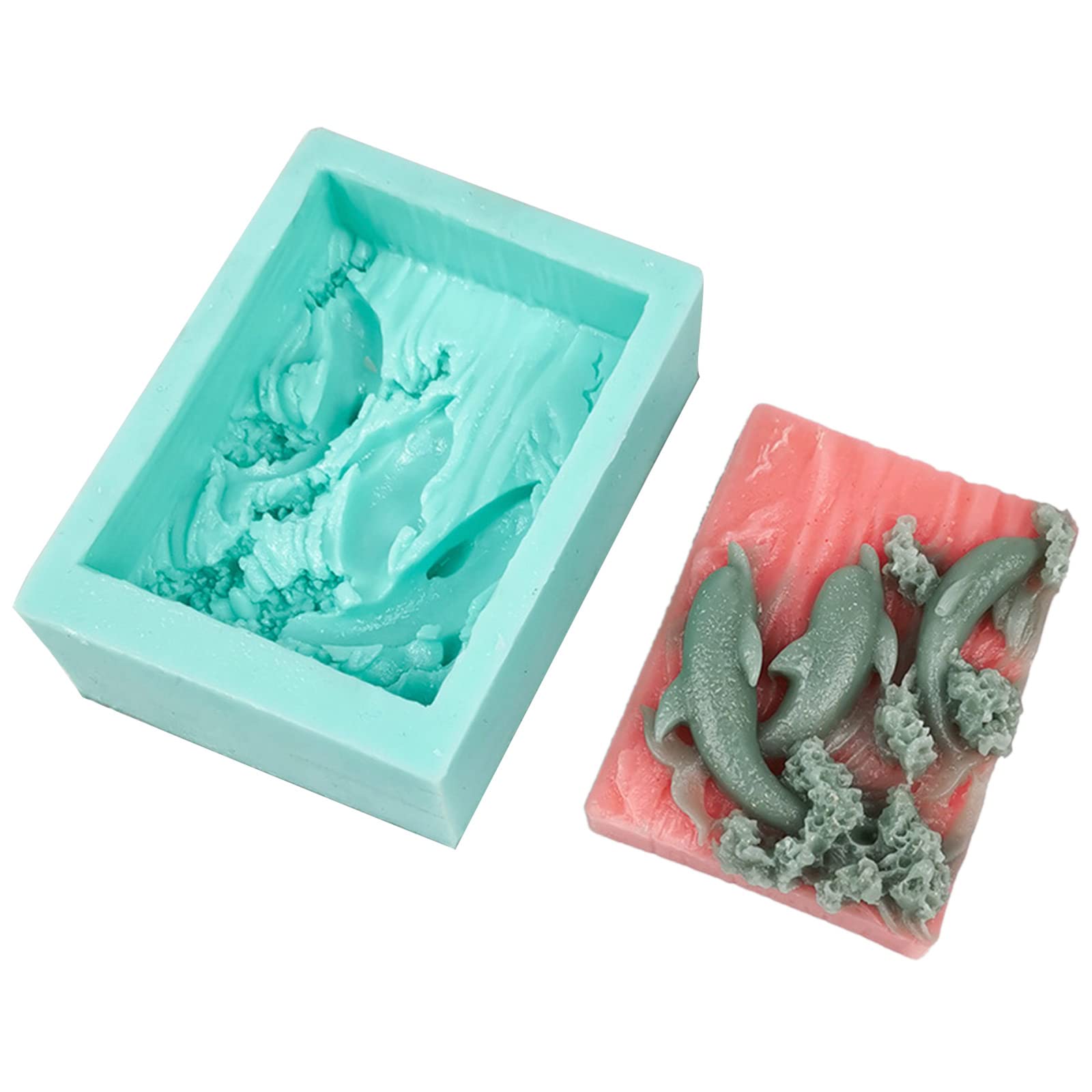 NEWFT Soap Making Supplies Cake Decorating Tools Shape Art Silicone Soap Mold Household Candle Easy to Use