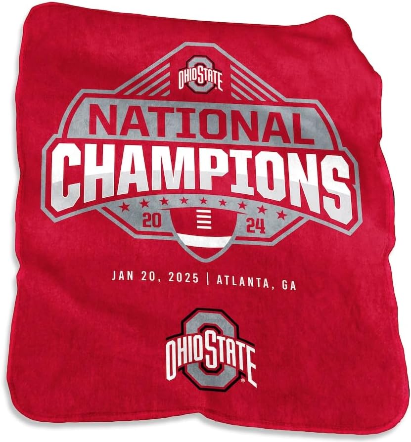Logo Brands Ohio State Buckeyes College Football Playoff NCAA 2024 National Champions 50" x 60" Silk Touch Throw Blanket