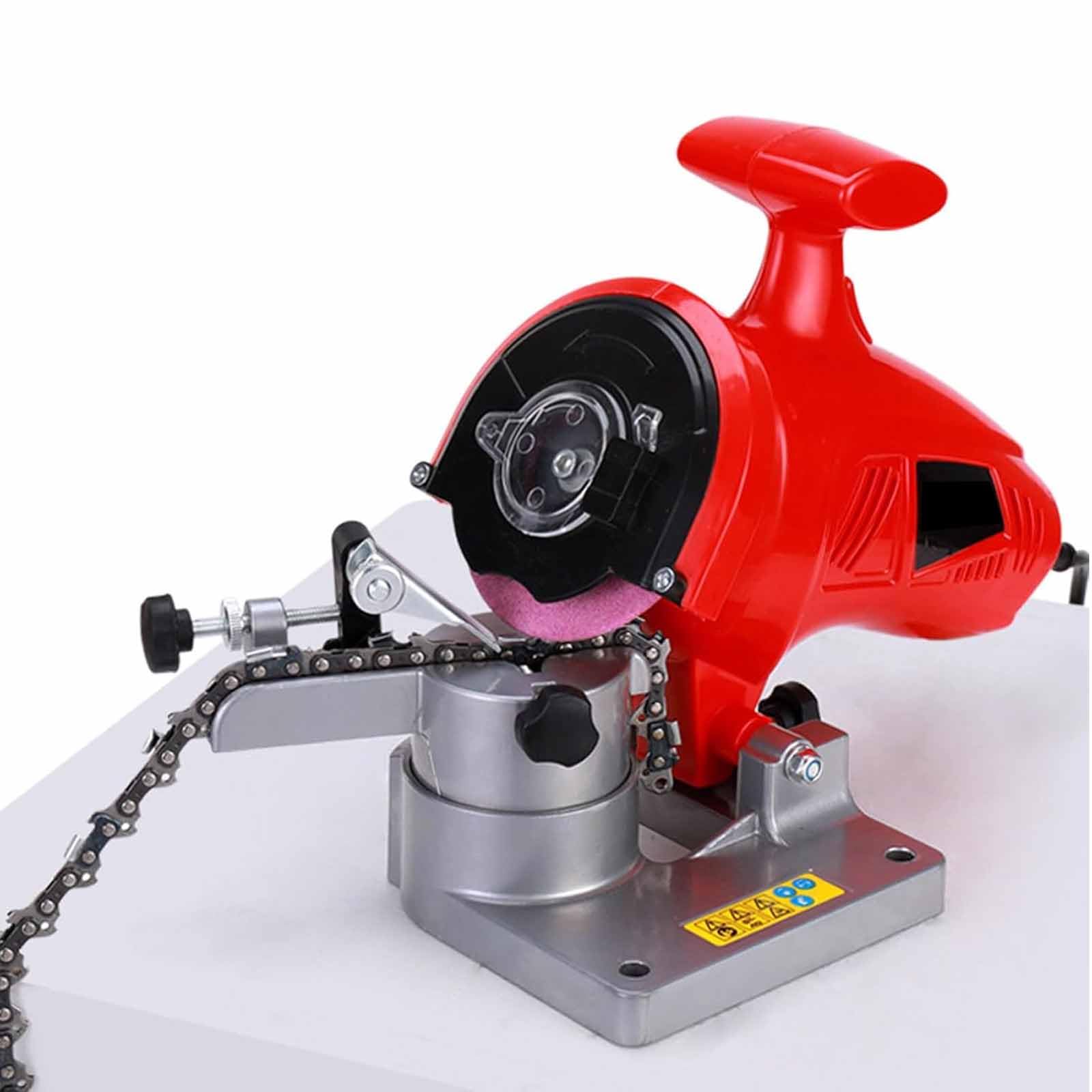 Afilador Eléctrico para Motosierras, 7500 RPM, Amoladora De Alta Velocidad con 2 Discos Afilado, Ángulo Afilado 0 a 35°, Grosor De La Muela: 3,2 Mm, para Afilar Cadenas De 12 a 20"