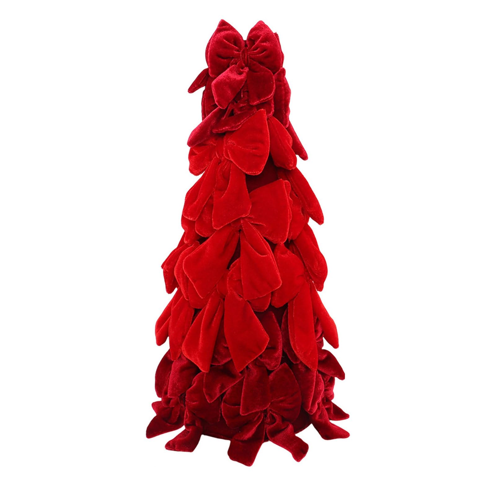 Velvety Bowknot Christmas Tree Ornament Soft Plush Bowknot Holiday Tree Decoration for Tabletop Shelf Festival Home Decoration Christmas Bend Deck