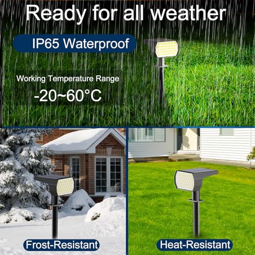 Ugecl Solar Spot Lights Outdoor, [4 Pack/74 Led/3 Colors] 2-In-1 Solar Landscape Spotlights thumb #6