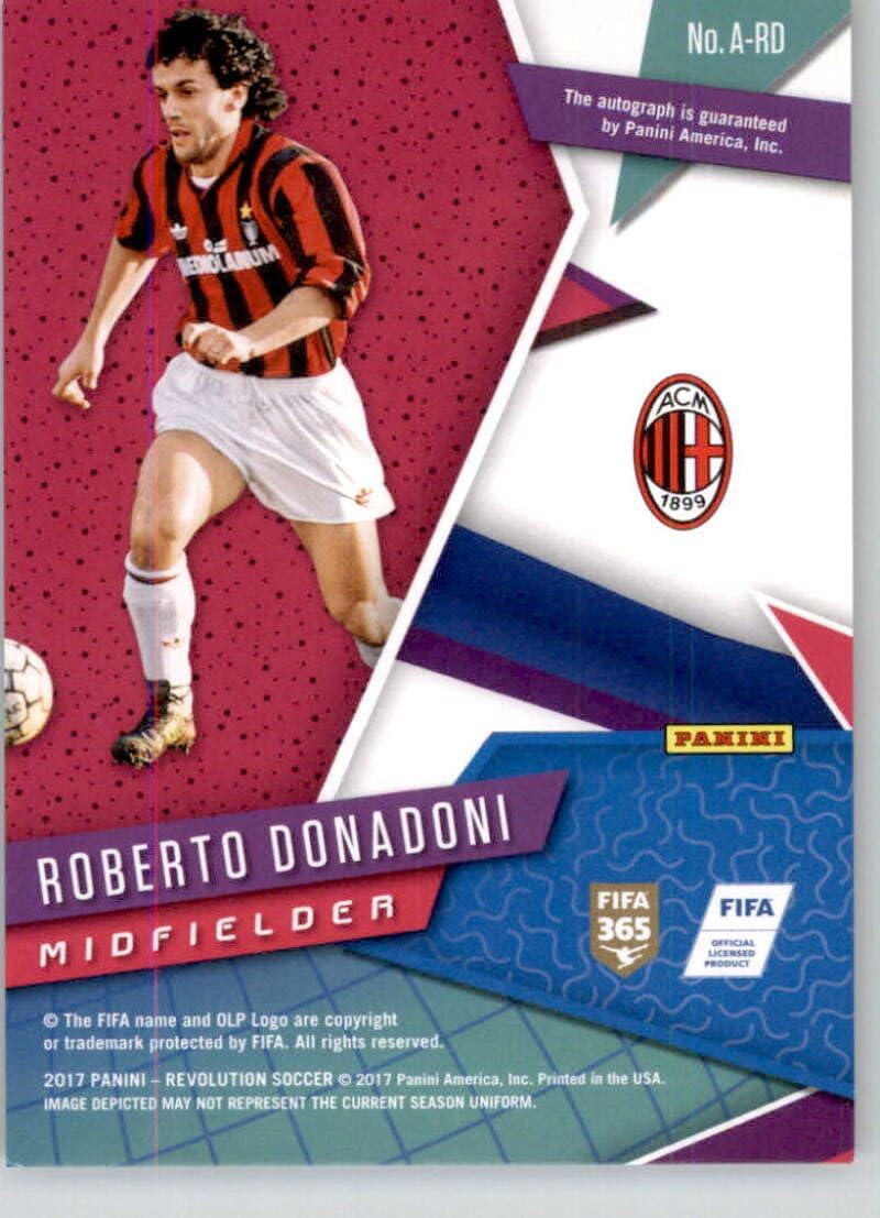 2017 Panini Revolution Autographs #29 Roberto Donadoni Auto Autograph AC Milan Official Soccer Card in Raw (NM or Better) Condition