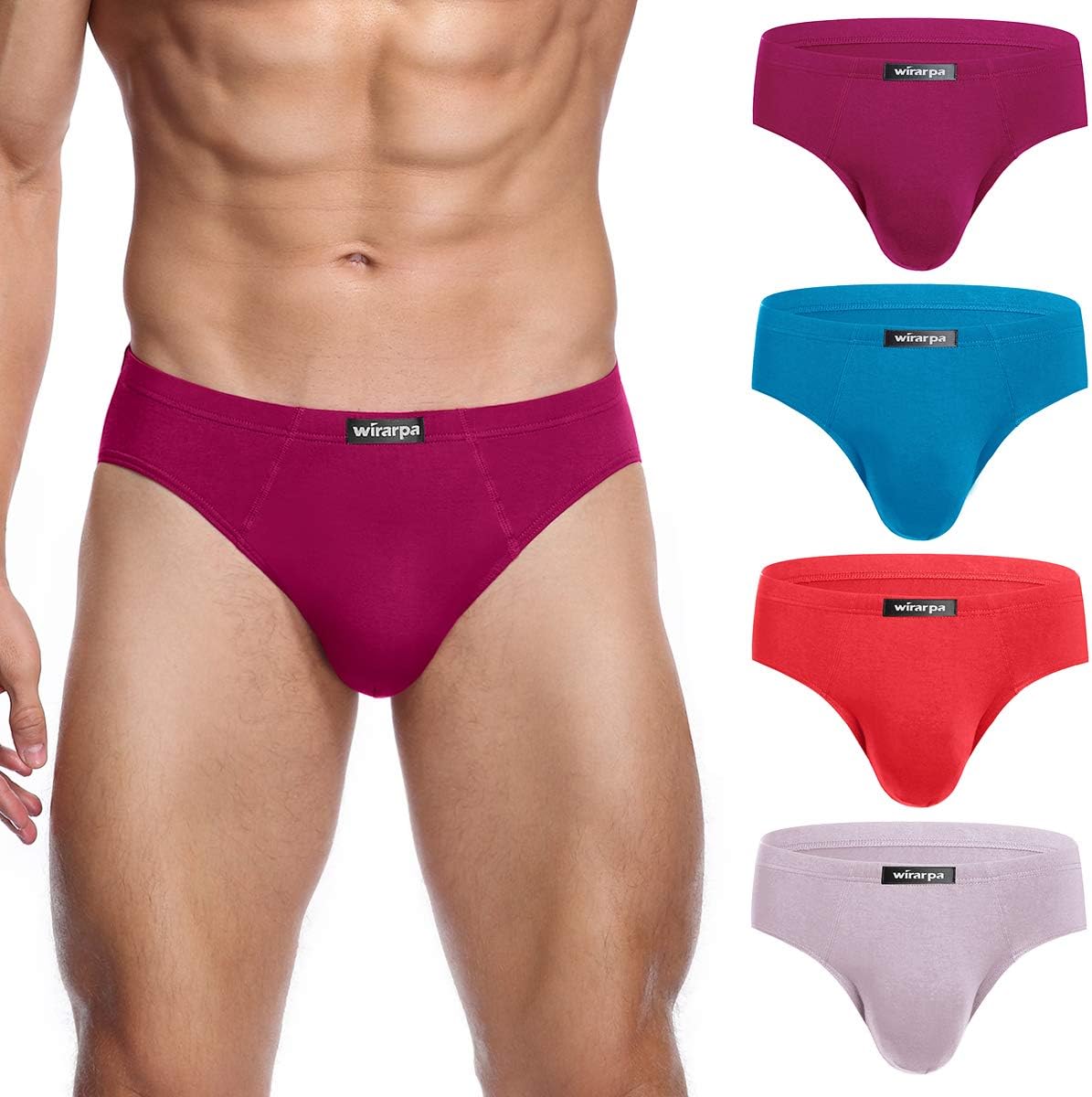 Men's Modal Briefs Underwear Soft Microfibre Underpants No Front Silky Touch Slips Covered Waistband Multipack