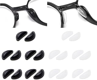 10 Pairs Anti Slip Adhesive Glasses Nose Pads, Soft Sticky Silicone Eye Glass Nose Pads Grip for Full Plastic Frame Eyeglasses Sunglasses Repair Kit Clear and Black