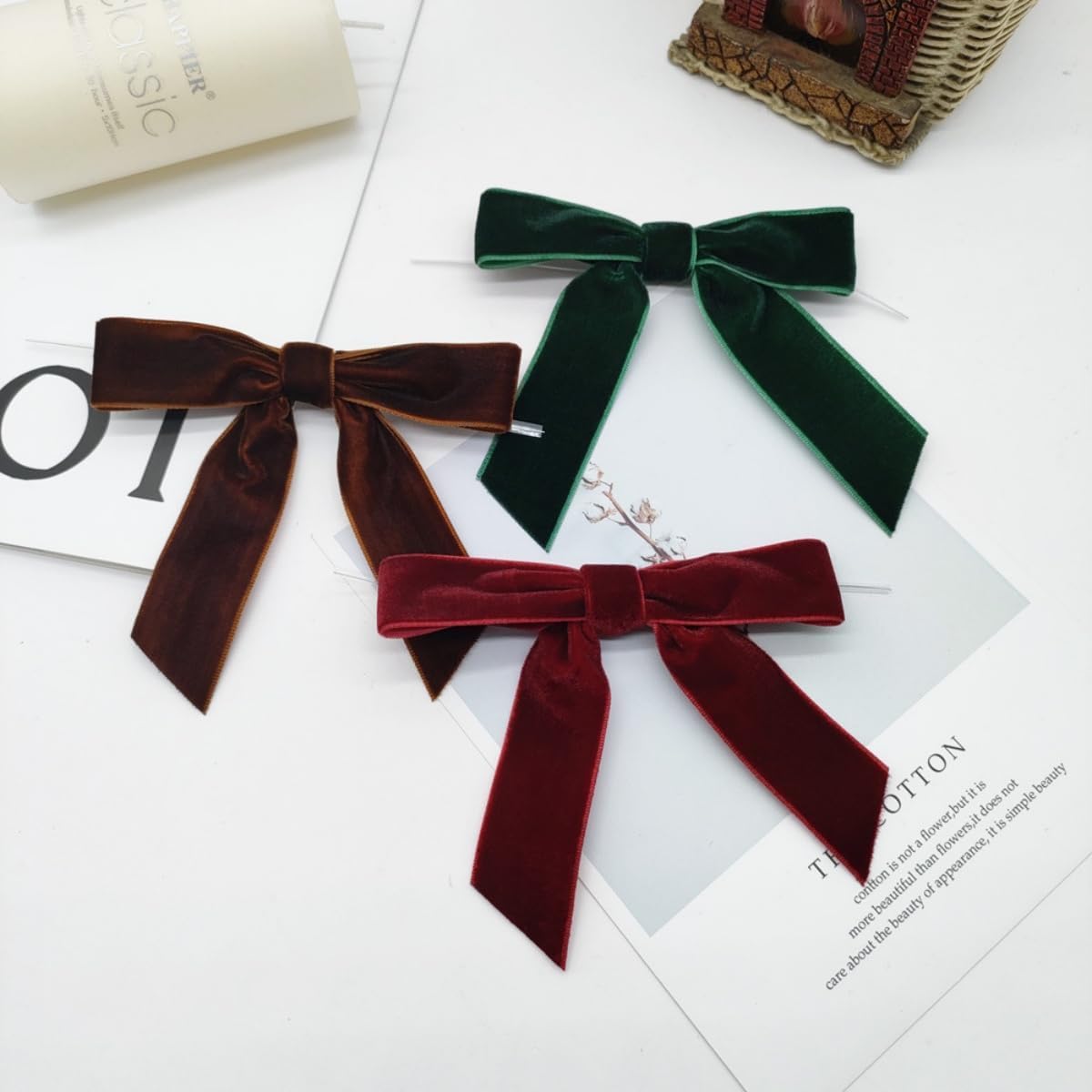 Forty Wing 10 Meter Red Velvet Ribbon for Christmas Home Decoration Item Gift Wrapping Bow Making Wreath DIY Crafts (Red)