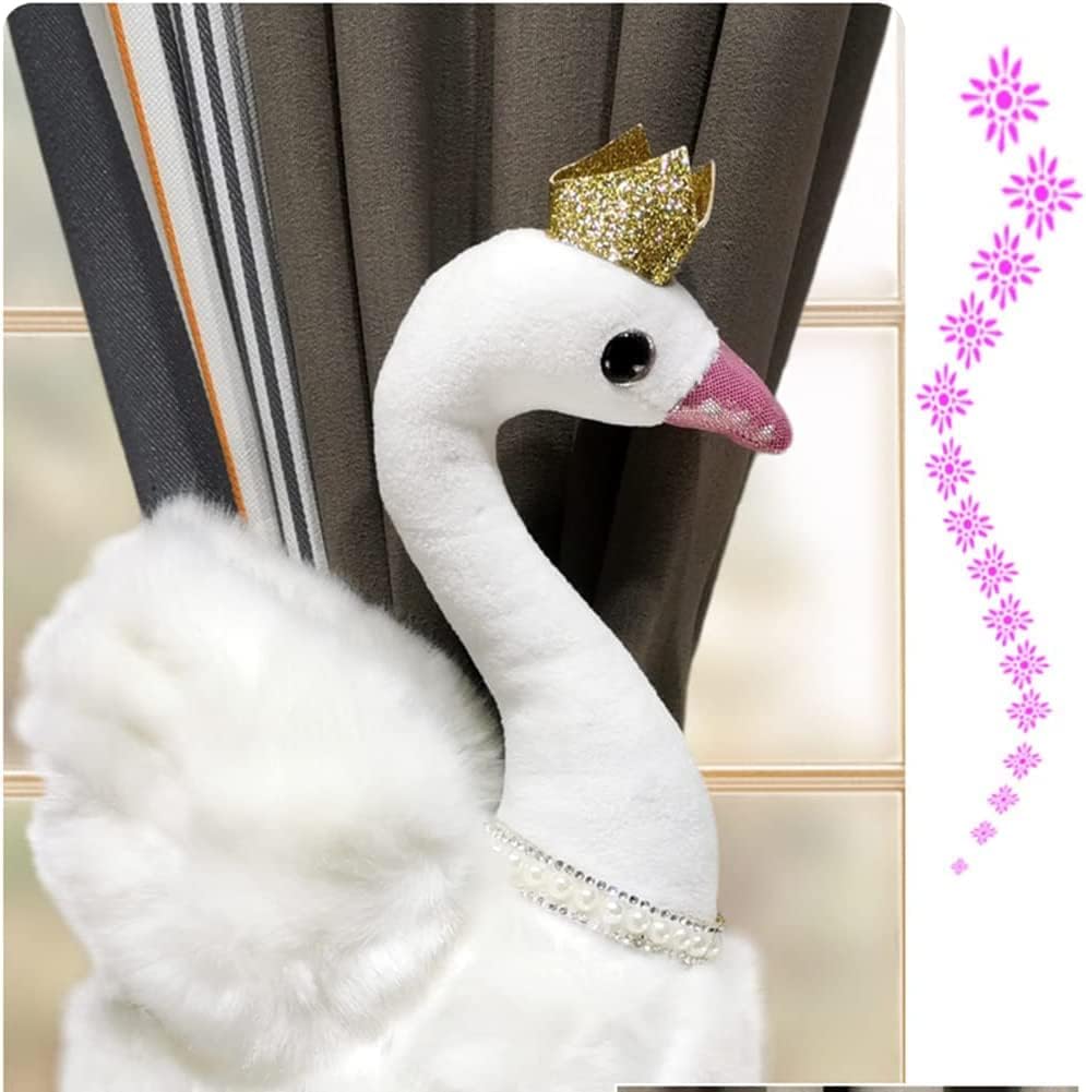 Sobriety Curtain Decorative Accessories 1 Pair Adjustable Cartoon Swan Curtain Tiebacks Curtain Hanging Practicality