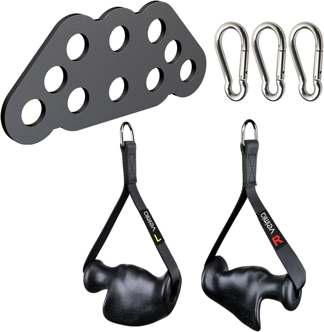 veimia Ergonomic Gym Handles, Double D Row Handles, Cable Machine Handles for T-Row, Pullers, Resistance Bands, Gym Handles for Cables, Strength Trainers and Tricep Exercise Machine Attachments