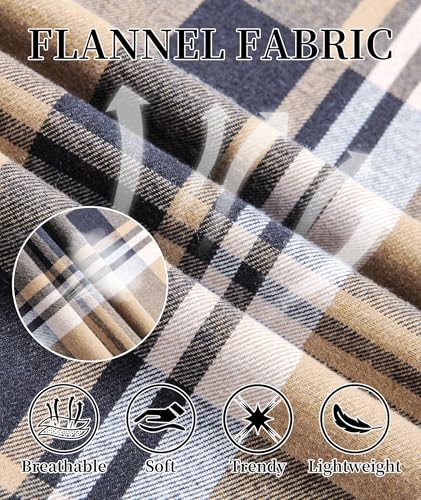 Little Beauty 5 Pack Mens Flannel Shirts Long Sleeve Fall Casual Button Down Shirt Jacket Plaid Hoodie Shirts with Pocket XL - Image 6