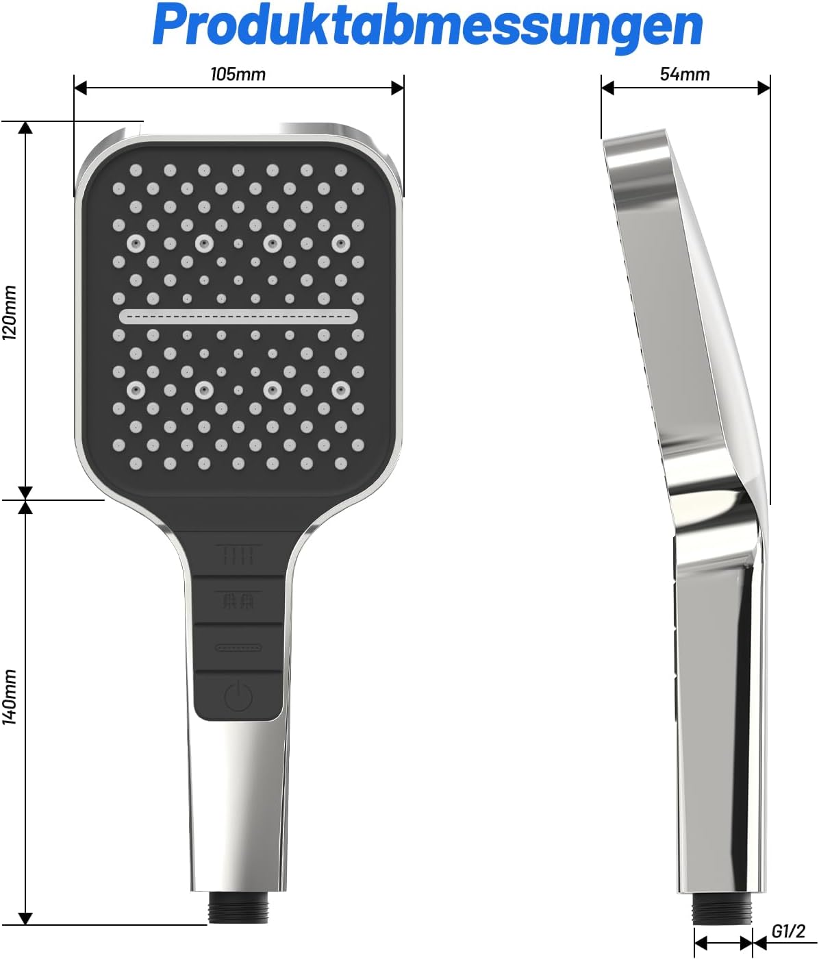 VEHHE Shower Head and Silver Hose