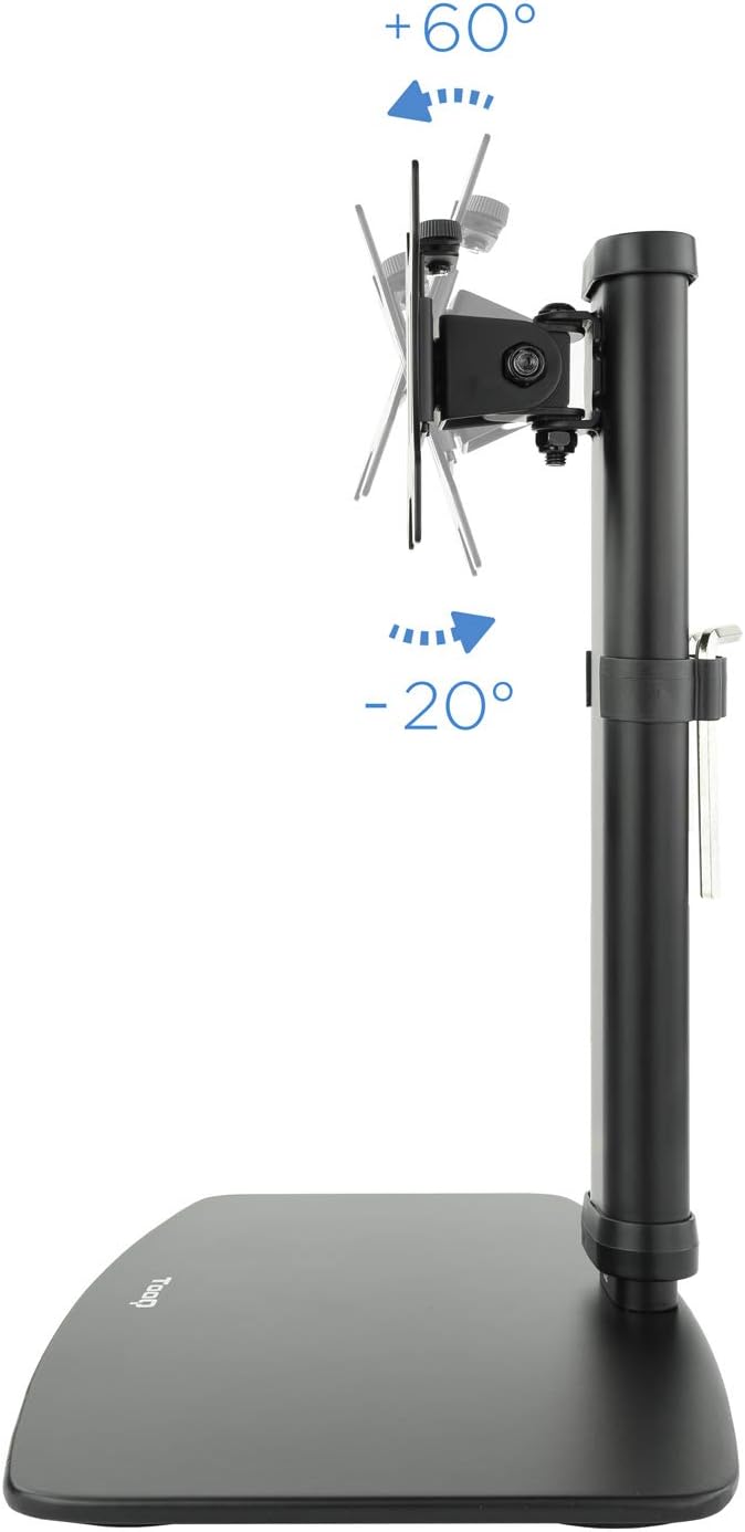 TOOQ DB1127TN-B Table Stand with Height Adjustment for 17" to 27" Screens, Black