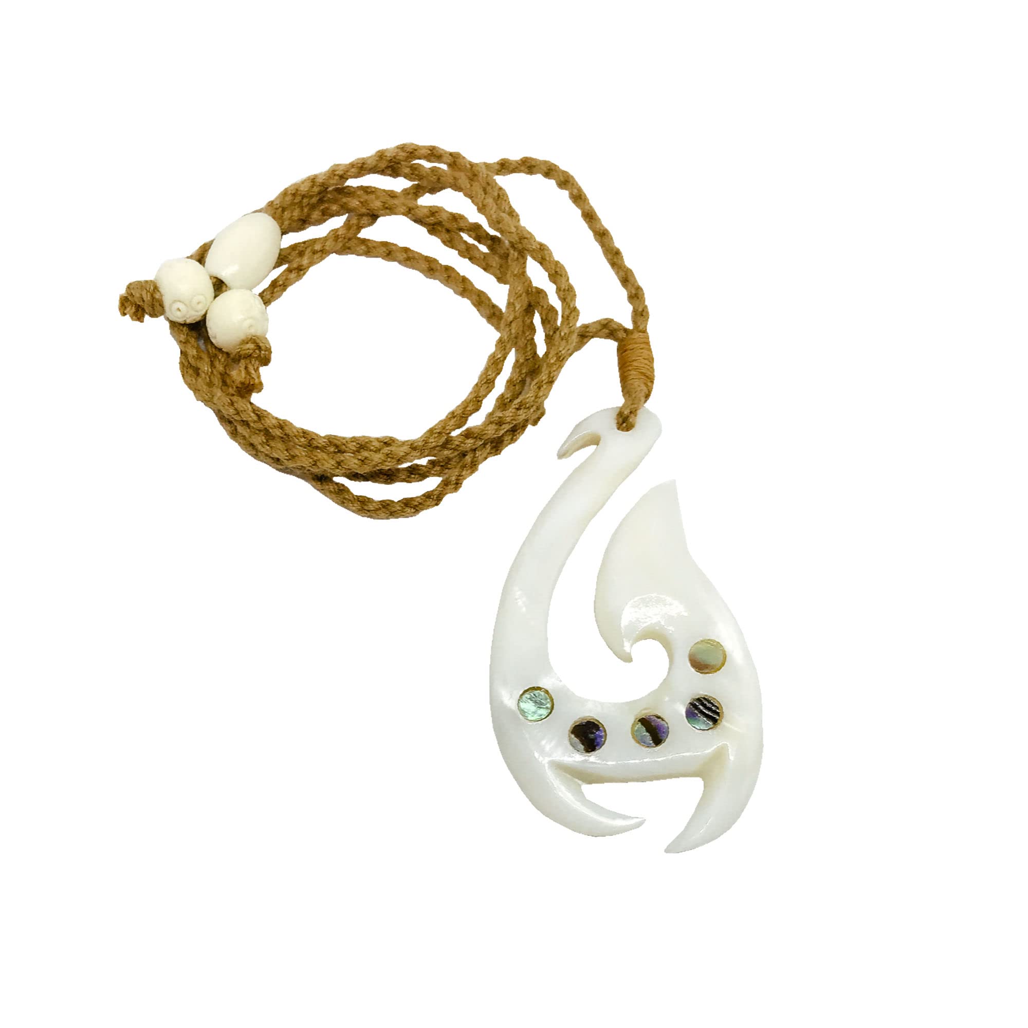 Zero Gravity Hawaii Hawaiian Jewelry Genuine Inlaid Abalone Paua Shell Fish Hook Necklace