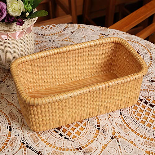 Teng Tian Basket Natural Rattan Wooden Storage Box -Cane-On-Cane Weave Nantucket Basket– Cabinet And Shelf Basket Organizer With - Multi-Purpose Organizer #TOP4
