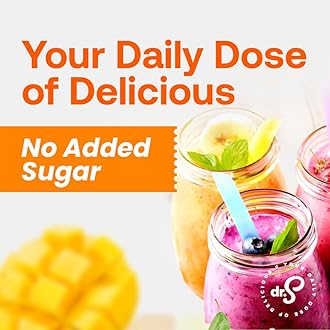 Dr. Smoothie 100% Crushed Mango – No Added Sugar, Made with Real Fruits/Fruit Juice – Vegan, No Artificial Colors or Flavors – Sweet Mango with a Hint of Pineapple & Banana – 46 oz Bottle
