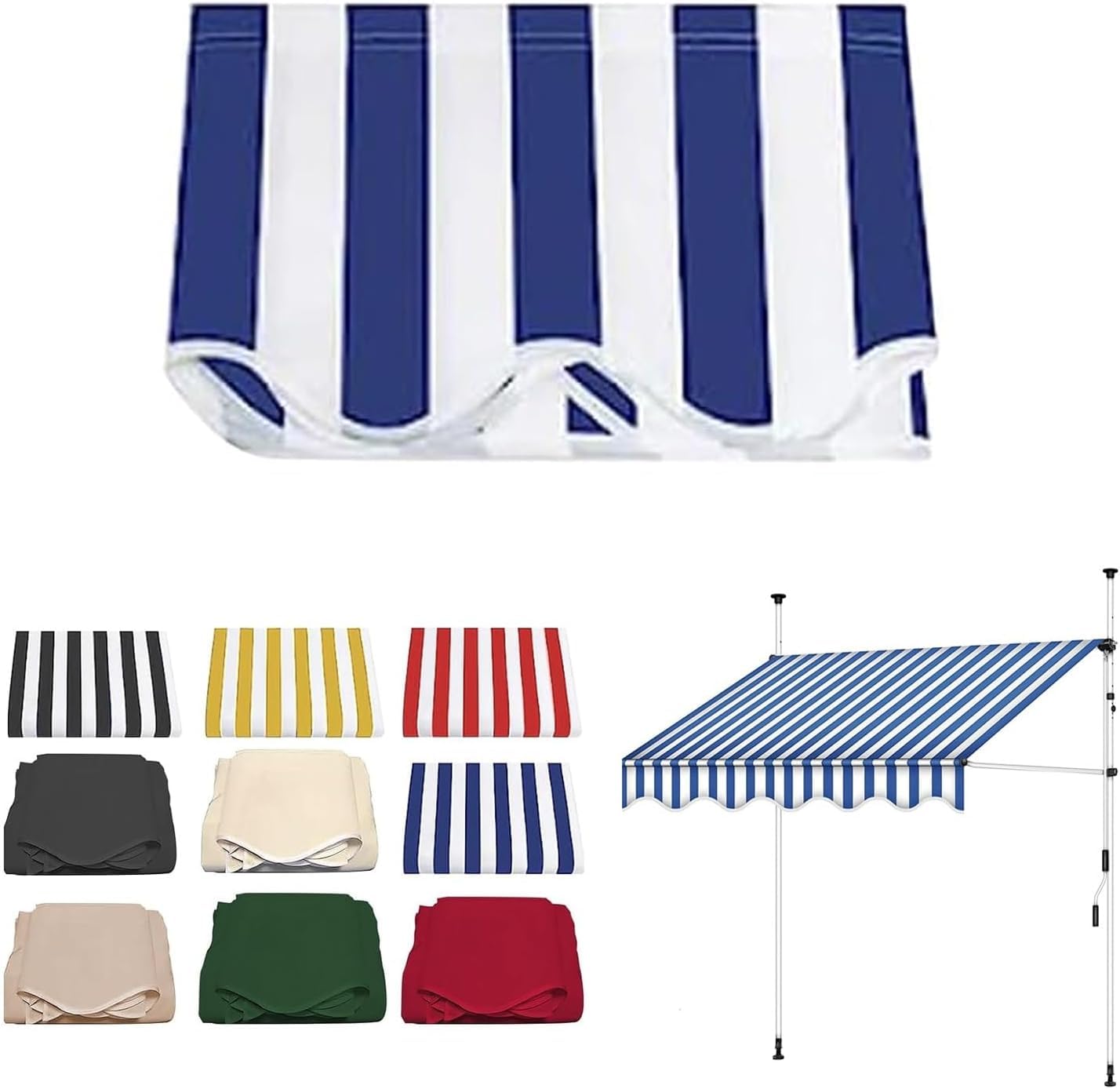Auvent de terrasse tissu de rechange imperméable polyester pour store extérieur
