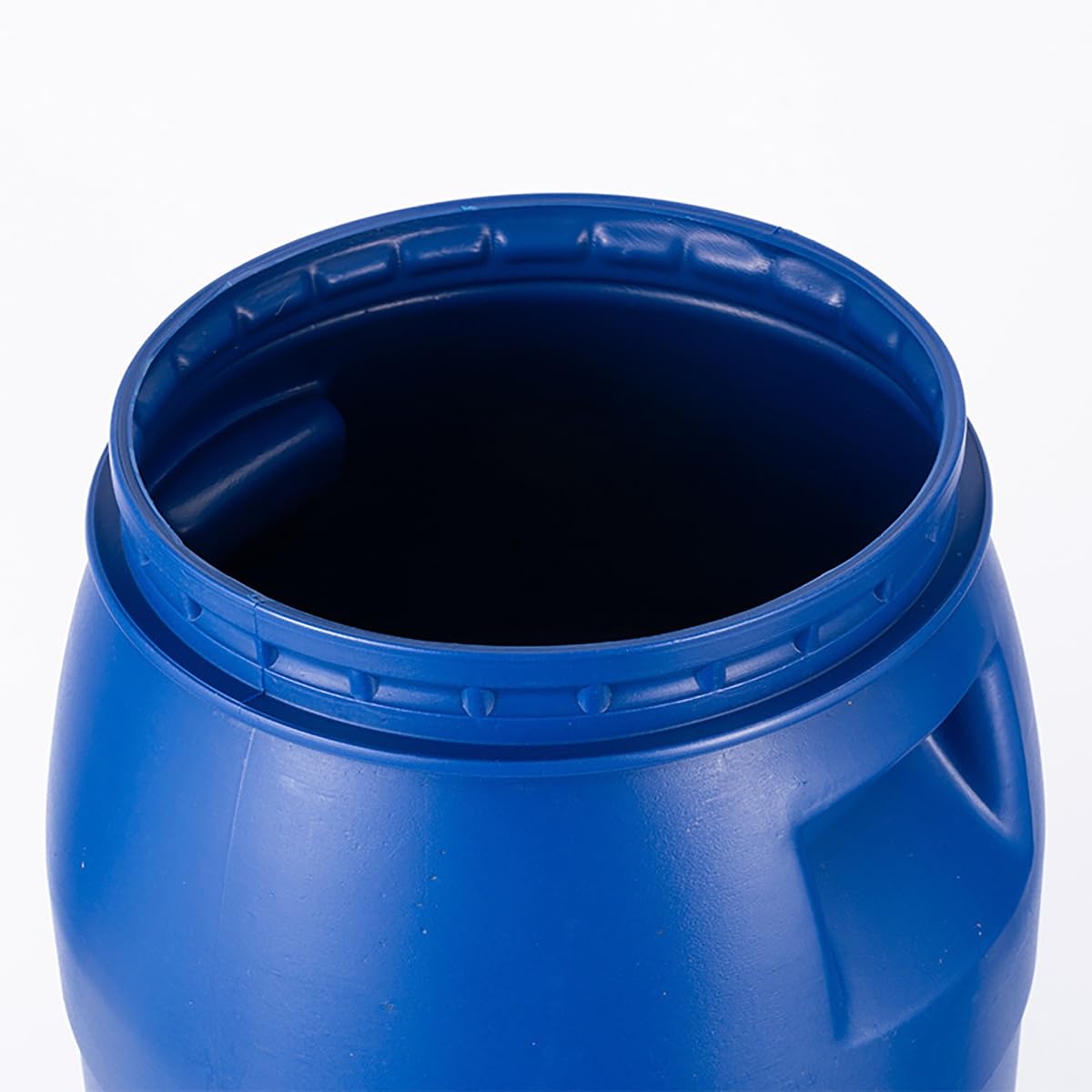 Kunststoff-Trommel, offene Wasserfass mit Deckel und Riegelring, Versandfass für Transport und Aufbewahrung von Gegenständen, langlebiges blaues Kunststoffdesign