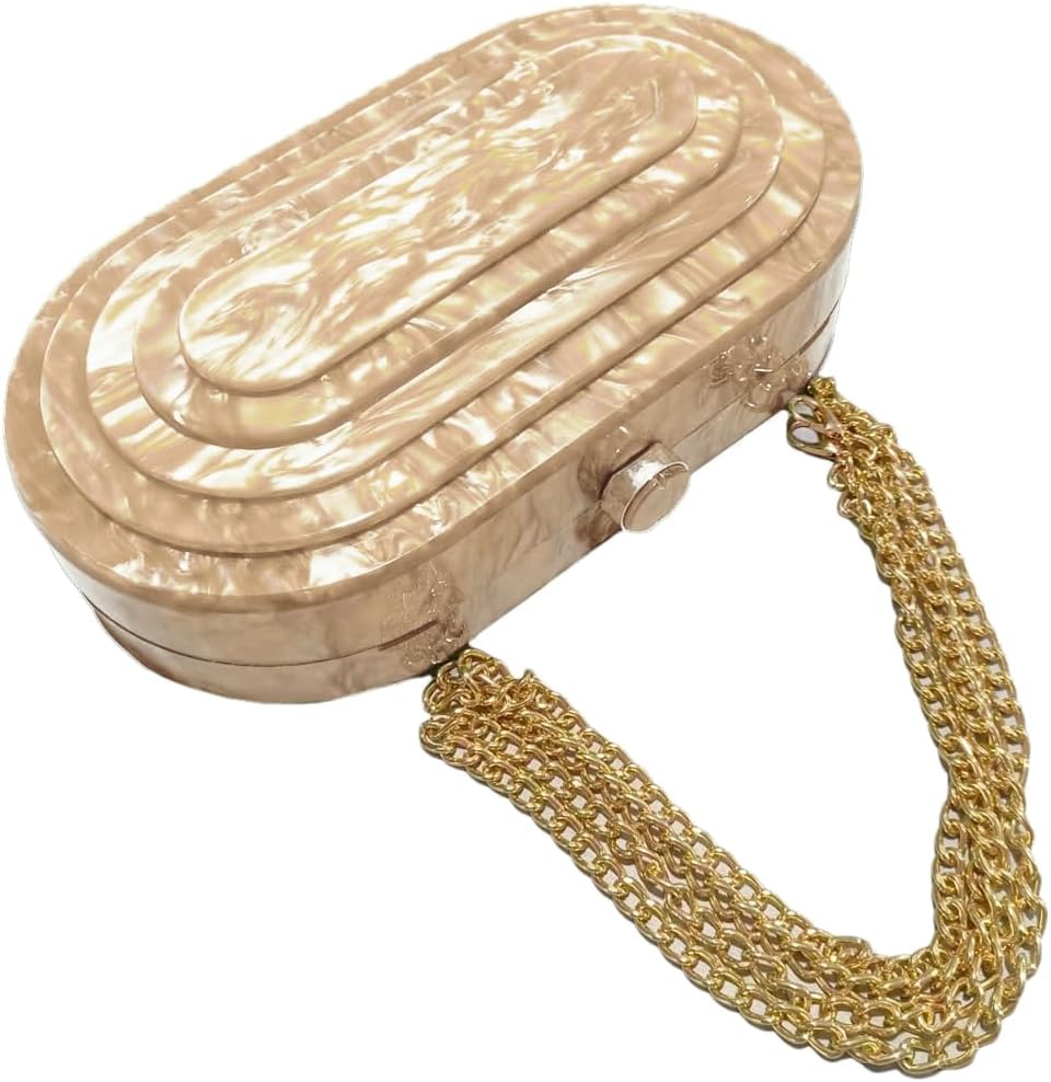Acrylic Evening Clutch Bag for Women Shell Shape Shoulder Crossbody Bag Glitter Marble Purse Handbag - Image 5