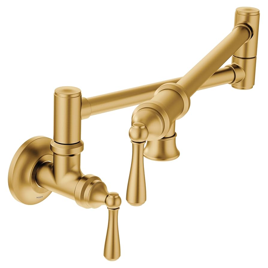 バッグ the high lights pot Moen Brushed Gold Traditional Double Jointed Wall Mount